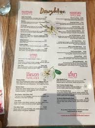 Where to eat the best thai food in oakland? Lunch And Dinner Menu At Daughter Thai Kitchen In Oakland Picture Of Daughter Thai Kitchen Oakland Tripadvisor