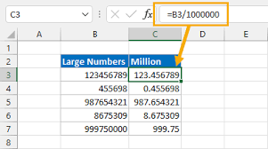 format numbers as thousands millions