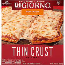 thin crust four cheese frozen pizza