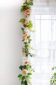 diy flower garland using real or faux