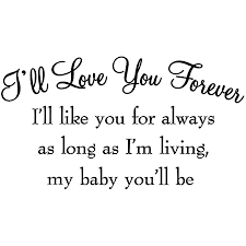 I hope you understand how much our little talks mean to me. Amazon Com Vwaq I Ll Love You Forever I Ll Like You For Always As Long As I M Living My Baby You Ll Be Nursery Wall Decals Quotes Baby S Room Wall Art Stickers Home Kitchen