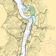 New York Garrison Hudson River Nautical Chart Decor