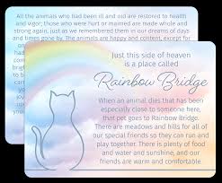 rainbow bridge poem sympathy cards