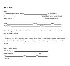 Sample Car Bill Of Sale 5 Documents In Pdf Word