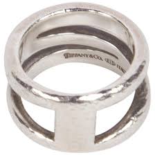 co sterling silver moderne band ring