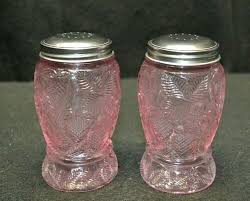 Vtg Pressed Pink Depression Glass Salt