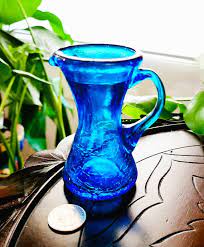 Mini Pitcher Vase Peacock Blue Le