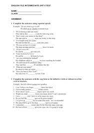 English File Intermediate Unit 8 worksheet