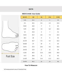 Bata India Shoe Size Conversion Chart