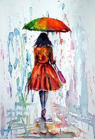 Colorful Rain Painting By Anna