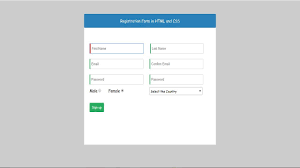 how to make registration form in html