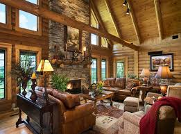 Interior Of A Log Cabin Home