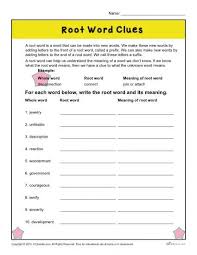 root word clues 2nd and 3rd grade