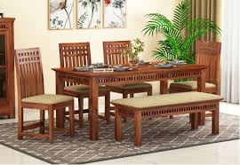 Adding character to any space can be made simpler by adding solid wood dining benches. 6 Seater Dining Table Set Buy Dining Table Set 6 Seater Upto 70 Off