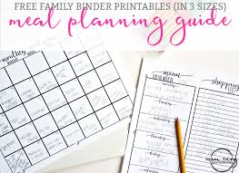 Meal Planning Printables Free Family Binder Printables