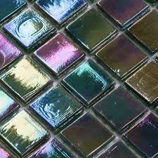 Iridescent Green Mosaic Tiles For