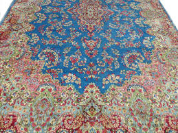 12x17 blue kerman hand knotted persian