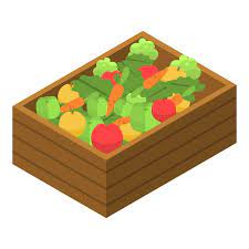Vegetable Garden Box Icon Isometric Of