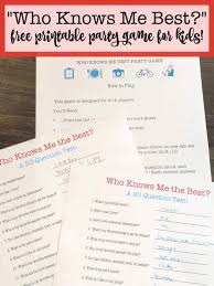 Buzzfeed staff can you beat your friends at this quiz? Who Knows Me Best A Fun Free Printable Party Game For Kids Momof6