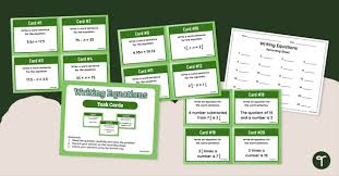 Writing Equations Task Cards Teach