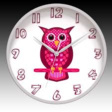 Cute Magenta Pink Owl Round Wall Clock