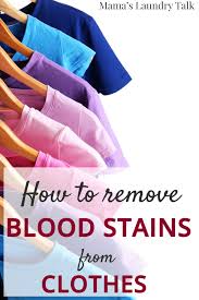 To remove a blood stain from your jeans, place a washcloth inside your jeans under the stain and blot the spot with a second clean cloth soaked in cold water. How To Remove Blood Stains Mama S Laundry Talk