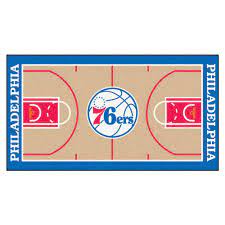 A man was tackled and taken into custody after running onto the court during monday's nba playoffs game between the washington wizards and philadelphia 76ers. Fanmats Nba Philadelphia 76ers Tan 2 Ft X 4 Ft Indoor Basketball Court Runner Rug 9501 The Home Depot