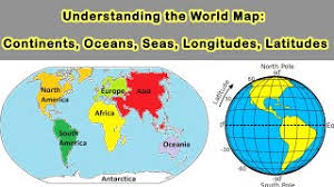 continents oceans seas longitudes