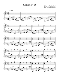 Refer to the free complete audio sample at galaxy music notes. Canon In D Sheet Music For Piano Solo Musescore Com