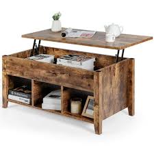 Tan Rectangle Wood Coffee Table