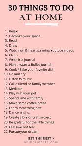 30 things to do at home when bored