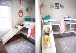 Childrens' bedroom renovation by bolster large transitional light wood floor and beige floor kids' room photo in new york with gray walls low to the. Cute Kids Room Design With Slide Bed Loft Bunk Bed 0192 Rachael Burgess