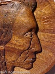 vintage hand carved wood art wooden