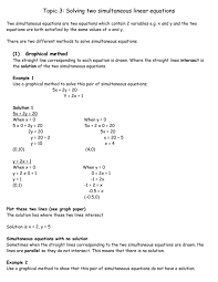 solving two simultaneous linear equations