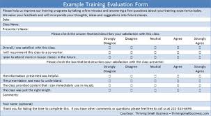 Sample Training Evaluation Form The Thriving Small Business