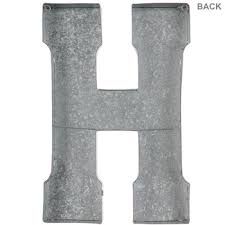 Galvanized Metal Letter Wall Decor H