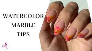 how to watercolor marble tips on