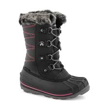 Girls Frostylake Black Waterproof Winter Boots