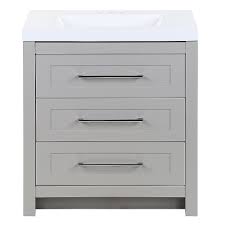 Find new bathroom vanities for your home at joss & main. Moen Genta 30 5 Inch W X 34 4 Inch H X 18 75 Inch D Bathroom Vanity In Grey With Cultured The Home Depot Canada