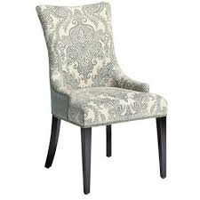 Corrected grain leather and stainless steel color: Adelle Dining Chair Damask Pattern With Antique Brass Nailhead Trim And Supported By A Sturdy Birch Frame And Ta With Images Blue Dining Chair Dining Chairs Comfy Chairs