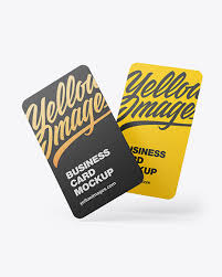 This mockup feels quite unique with the added floral and stone elements. Business Cards Mockup In Stationery Mockups On Yellow Images Object Mockups