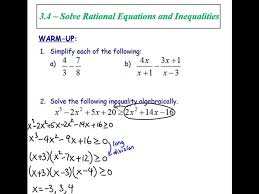3 4 Solving Rational Inequalities