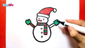 Vẽ người tuyết đơn giản - Vẽ tranh giáng sinh đơn giản - How To Draw A  Snowman - YouTube