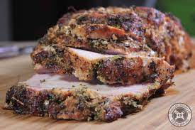 herb rubbed smoked pork loin learn to