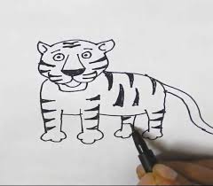 Art for kids hub p.o. Description How To Draw A Tiger In Easy Steps For Children Kids Beginners Lesson Tutorial Of Dra Tiger Drawing For Kids Easy Tiger Drawing Drawing For Kids