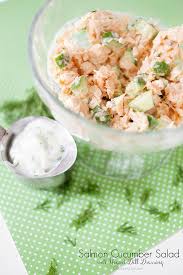 salmon salad with yogurt dill dressing