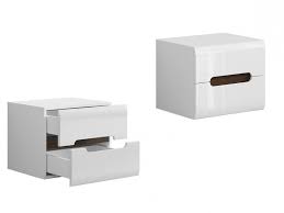 Modern White High Gloss Bedside Cabinet
