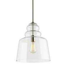 Sea Gull Lighting Vintage Edison Bulb Agatha 1 Light Clear Glass Pendant Brushed Nickel Dimmable