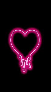 melting pink neon heart light