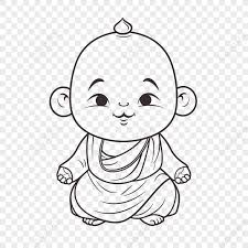 cute little buddha drawing outline